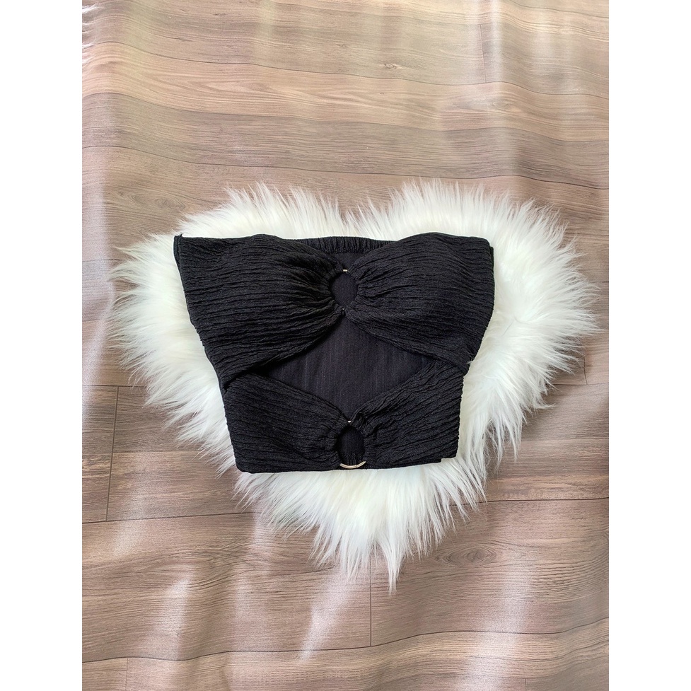 Áo croptop áo ống phối khoen chất vải xốp- Ringu shop