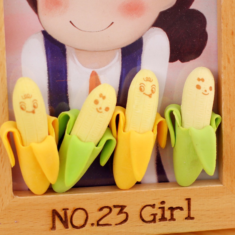 Bộ 2 Cục Tẩy Hình Trái Chuối Hoạt Hình Đáng Yêu Dành Cho Học Sinh Tiểu Học