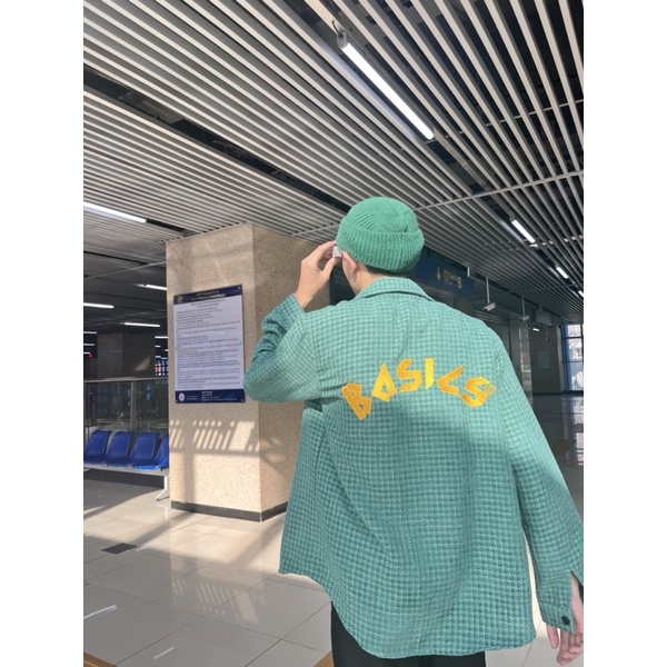 Basics tweed flannel shirt