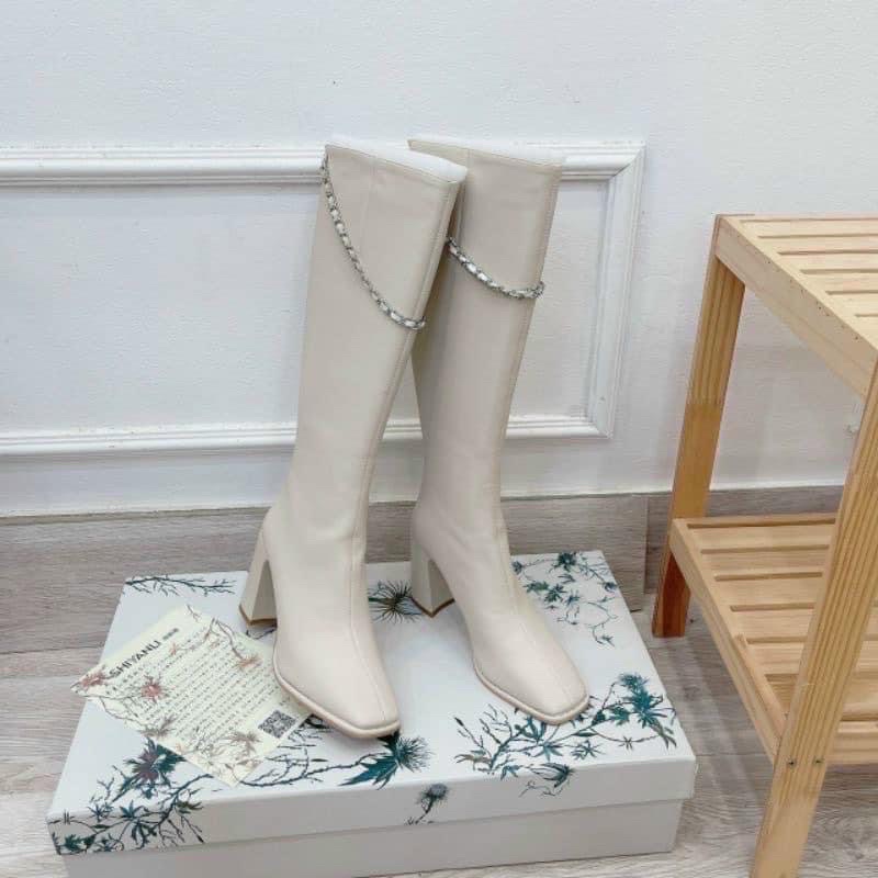 MÃ C9933-209 BỐT ĐÙI DA LÌ PHỐI XÍCH FULL BOX