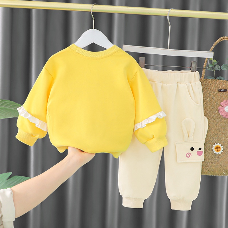 🔥 FLASH SALE 🔥 - Bộ quần áo trẻ em dài tay thu đông và ban đêm - cotton nỉ da cá giữ ấm nhẹ - hình thỏ dễ thương - XG070