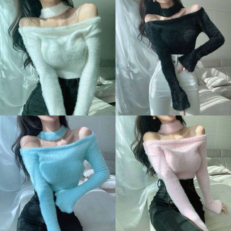 Áo kiểu COZOKC tay dài trễ vai dáng suông trẻ trung quyến rũ dành cho nữ