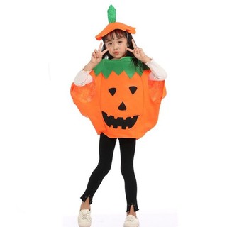 Hm0536 set áo hóa trang bí ngô pumpkin kèm nón cho bé freesize từ 3 đến 10 tuổi