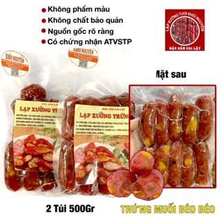 Lạp xưởng, lạp xưởng tươi trứng muối 1kg gồm 2 túi 500gr