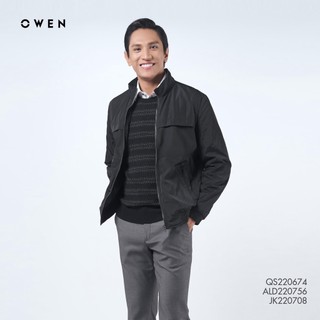 OWEN - Áo khoác gió nam Owen chất da lộn 2 lớp cổ cao 220708 - Áo khoác Owen