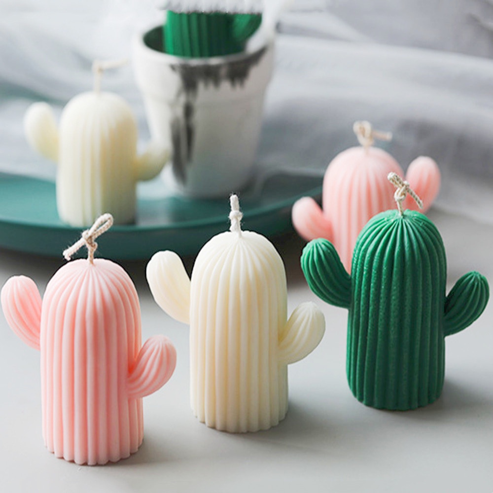 Khuôn Làm Nến Xà Phòng Hình Cây Xương Rồng Bằng Silicone