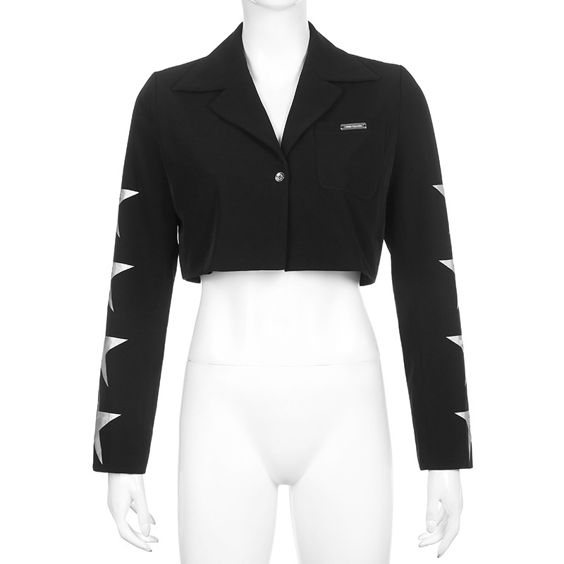 Áo Khoác Dài Tay In Họa Tiết Ngôi Sao Xinh Xắn Dành Cho Nữ