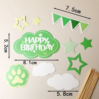 Set 7 que cắm hpbd + cờ neo + sao xanh lá
