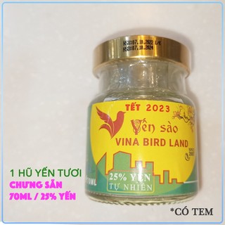 Ship nhanh | 1 hũ yến tươi - yến nước chưng - chưng sẵn 70ml - 25% yến tươi