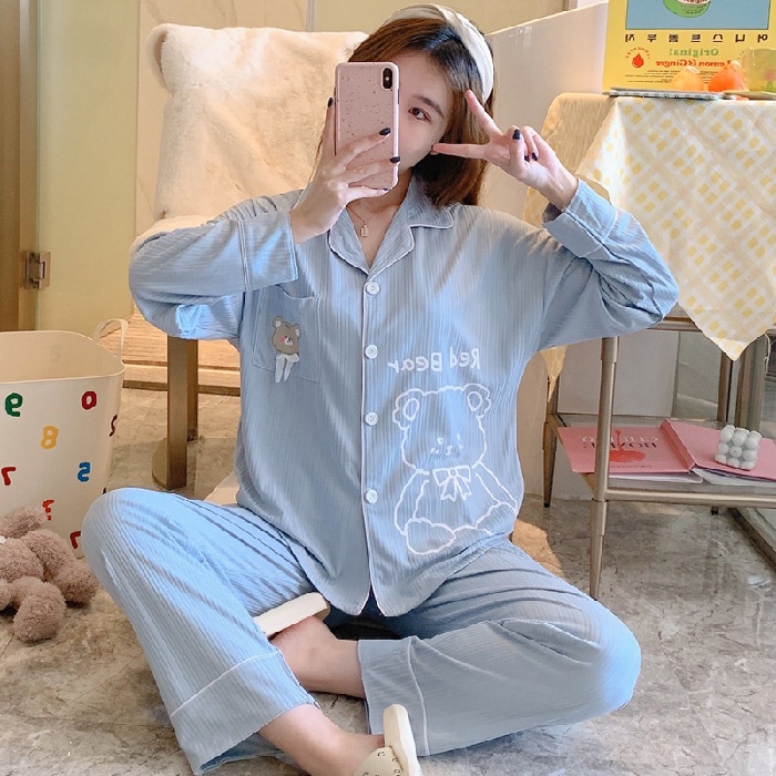 Đồ Ngủ Nữ Bộ Pijama Dài Tay Mặc Nhà SAQ322