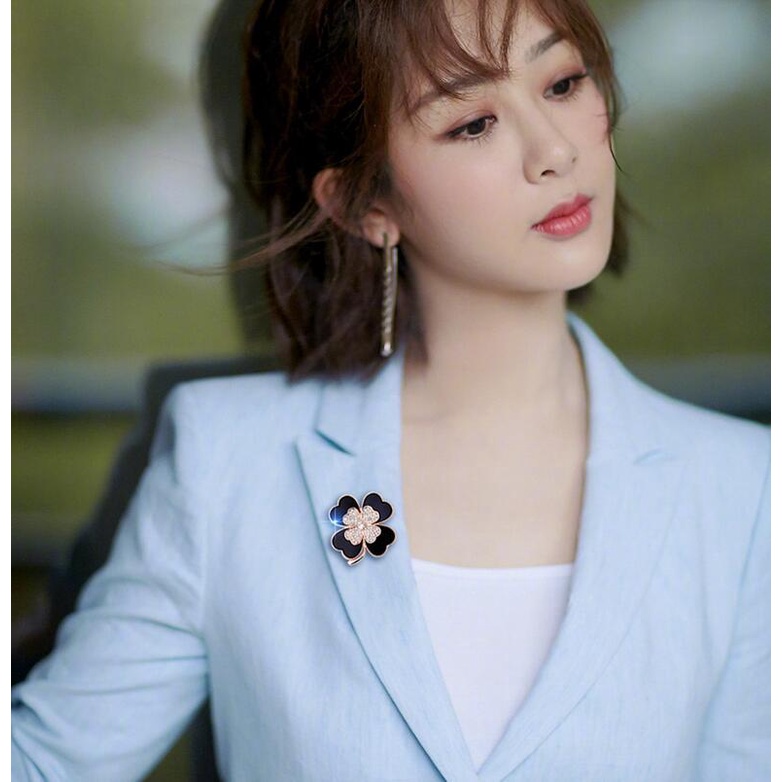 Trâm Cài Áo Hình Hoa Nhỏ Giọt Màu Đen Chống Chói Thời Trang Cho Nữ