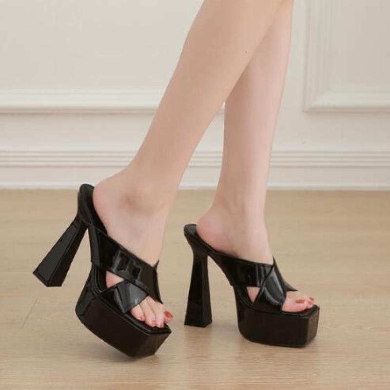 Giày Cao Gót Da Bóng Đế Dày Thời Trang Size 35-42