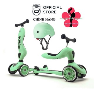 Combo xe Highwaykick 1 và Mũ bảo hiểm size S - SCOOT AND RIDE xe chòi chân, xe scooter ( màu Kiwi )