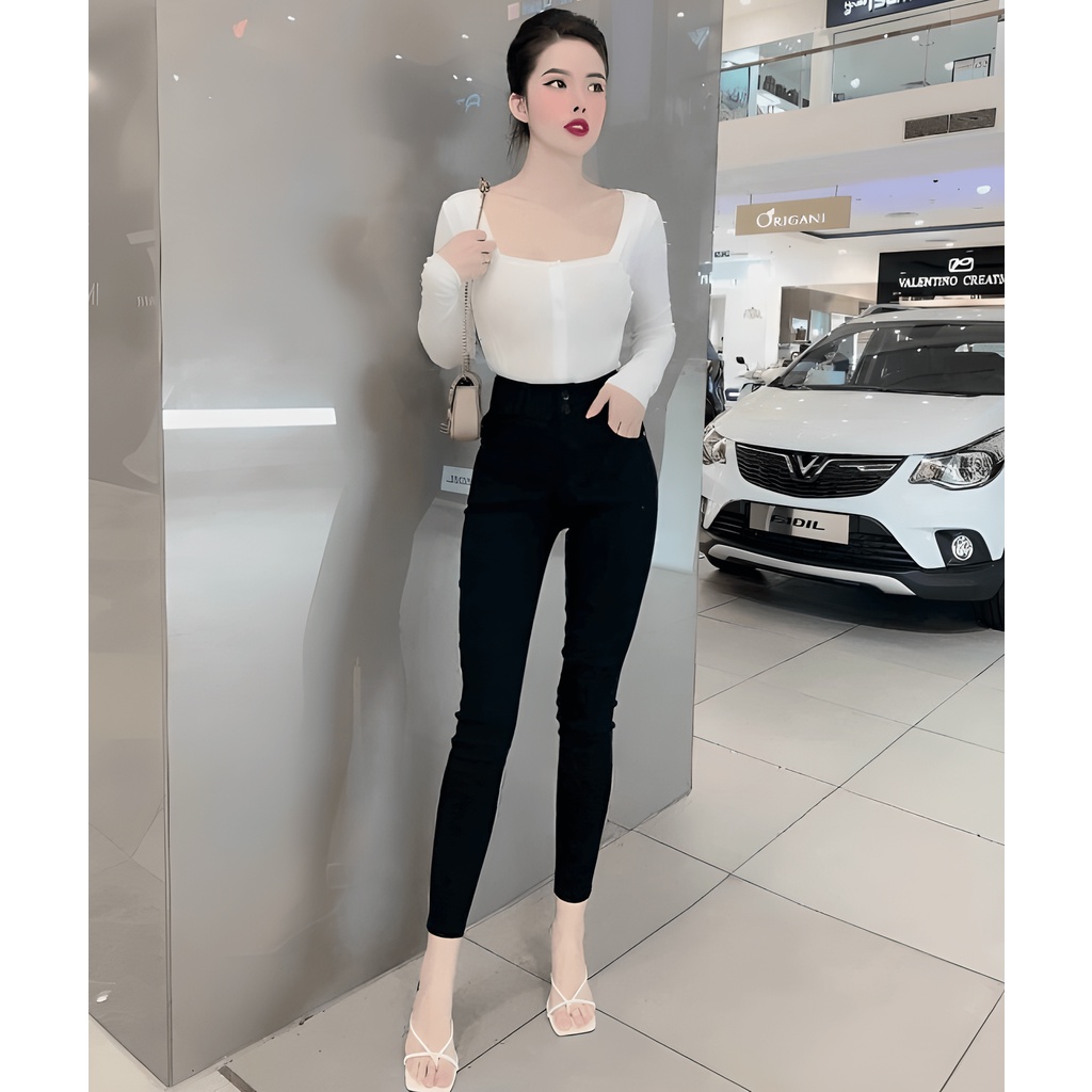 Quần legging hộp 2 khuy dáng ôm hàng đẹp