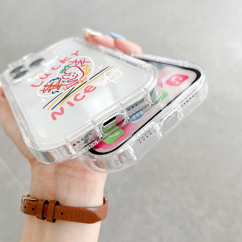 Suntaiho Ốp lưng iphone Ốp điện thoại  TPU dẻo trong suốt in họa tiết graffiti thích hợp cho iPhone 11 12 13 Pro Max 7 8 Plus XS Max XR