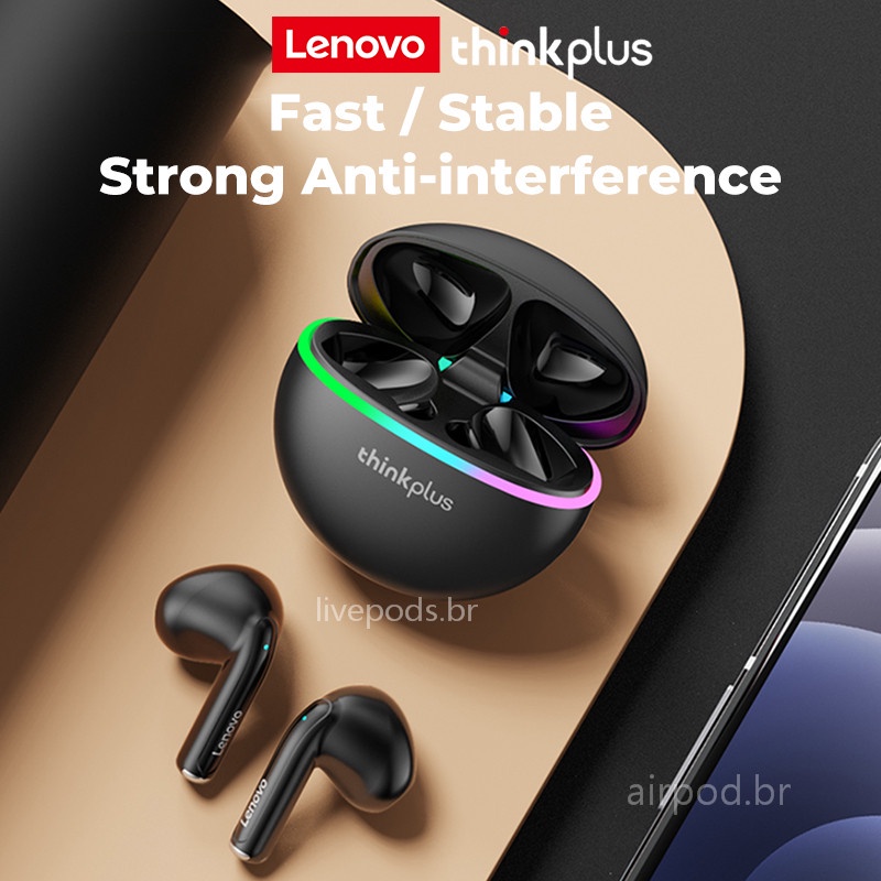Tai Nghe Bluetooth 5.2 Không Dây TWS Có Đèn LED Và Micro Chất Lượng Cao Cho Lenovo XT97