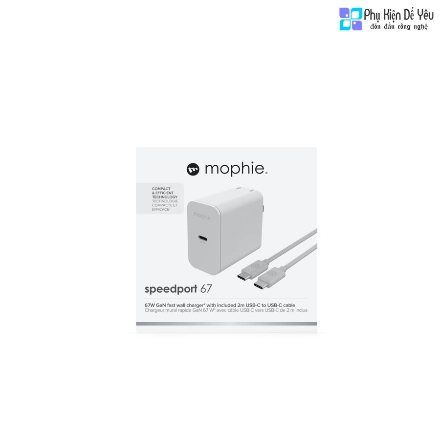 Sạc mophie speedport 67 - GaN, USB-C PD 67W - 409909420