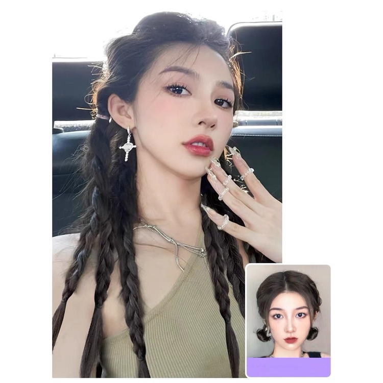 Tóc Giả Dây Buộc Đuôi Ngựa 3in1 Thời Trang Dành Cho Nữ Giá 1 Bên