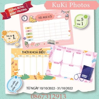 Thời khoá biểu dán được cho bé siêu đáng yêu cỡ A5