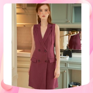 Đầm gile nữ yv le & co vải rayon màu tín than lịch sự