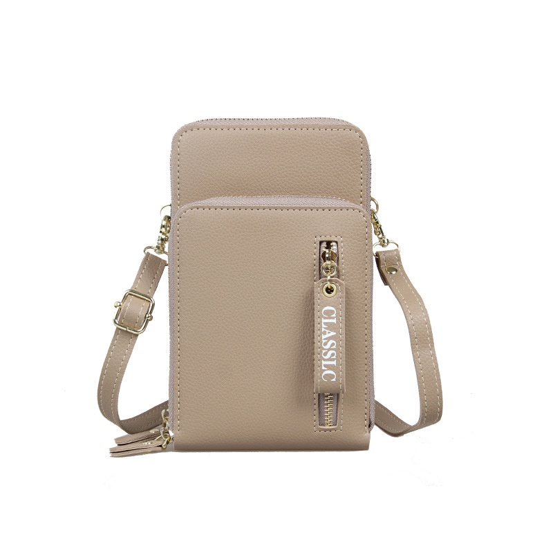 Túi Đeo Chéo Màu Trơn Sức Chứa Lớn Có Khóa Kéo Dành Cho Nữ