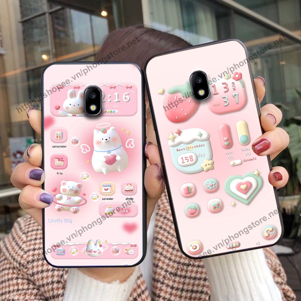 Ốp lưng Samsung J3 Pro / J5 Pro / J7 Pro / J7 Plus gấu trắng hoạt hình 3d cute, giá rẻ