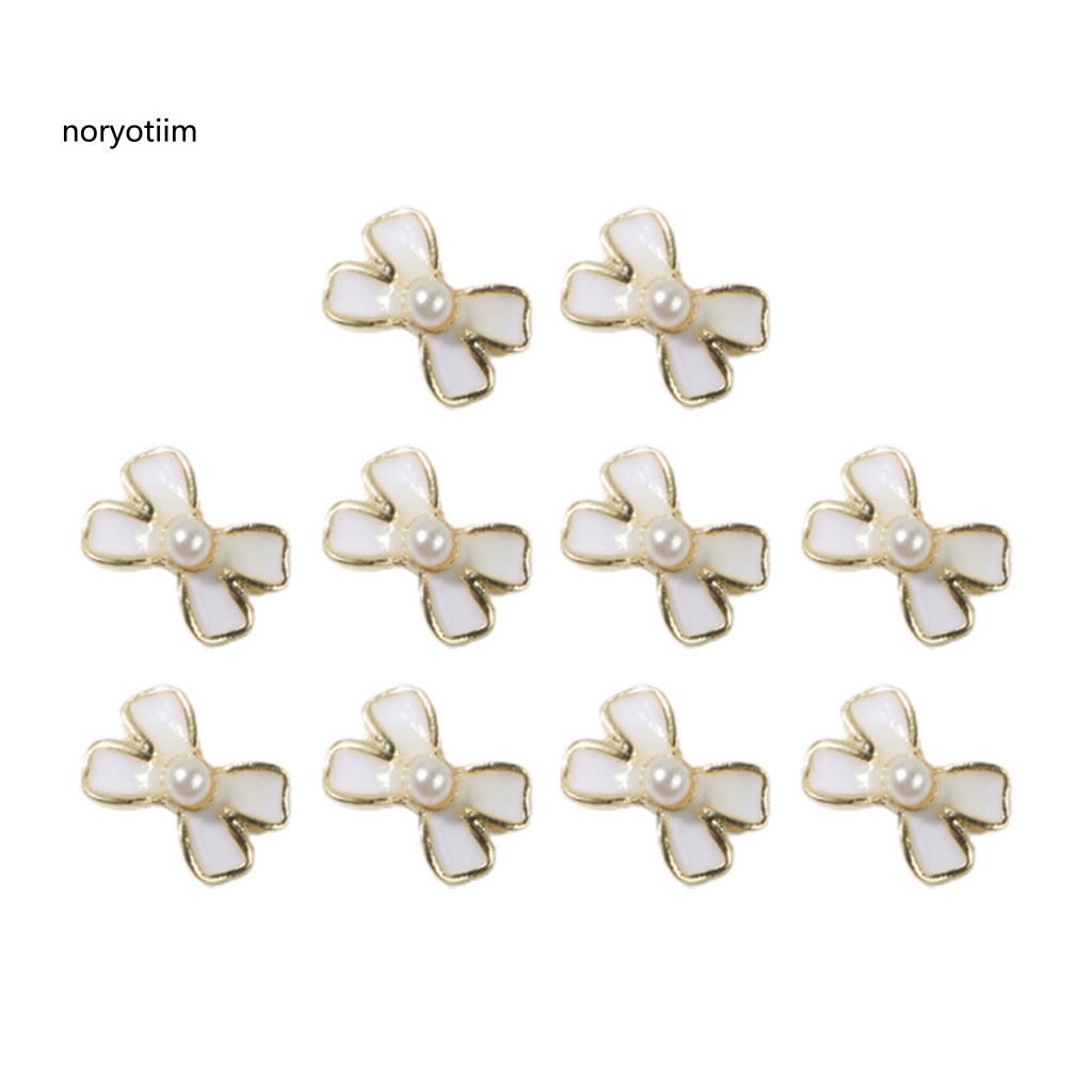 Nor| Set 10 Phụ Kiện Trang Trí Móng Tay Hình Nơ Xinh Xắn