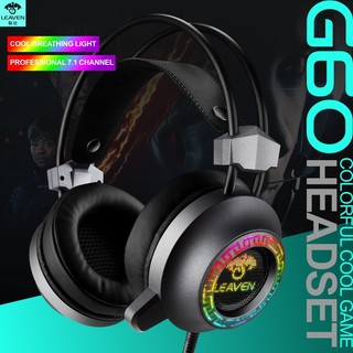 Tai nghe chụp tai gaming g60 có mic có dây máy tính chơi game thủ chuyên dụng có đèn led nhiều màu