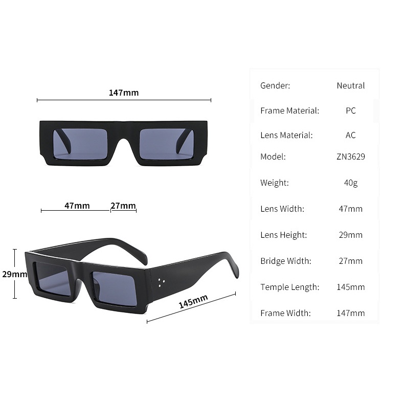 Kính Mát Gọng Nhựa Hình Chữ Nhật Thời Trang Cho Nam Nữ