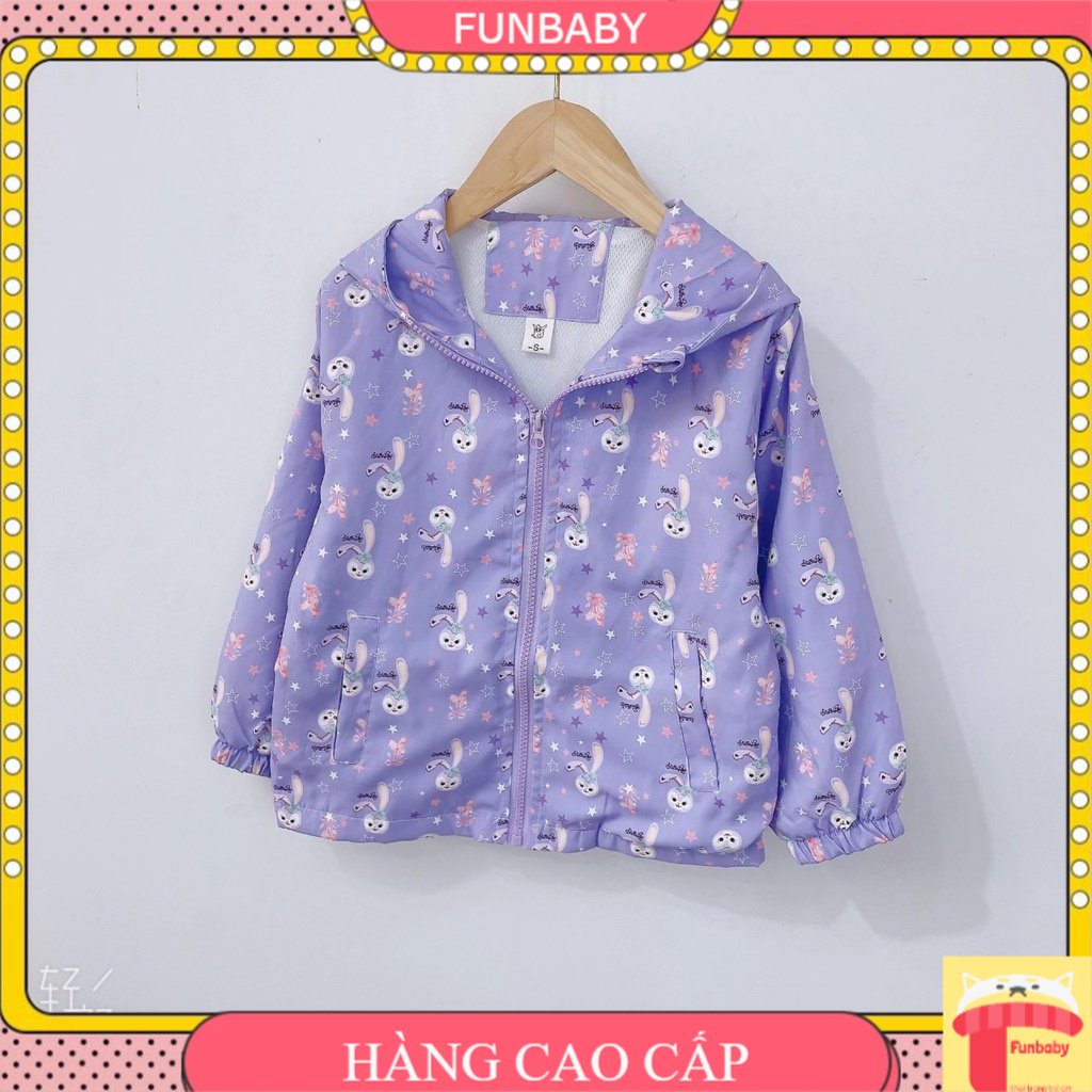 Áo khoác gió bé gái 4-10 tuổi 2 lớp in hình xuất Hàn, Áo gió cho bé cao cấp lót lưới hình ngộ nghĩnh