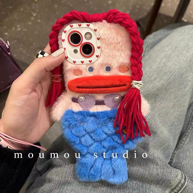 Ốp Điện Thoại Mềm Hình Nàng Tiên Cá Nhồi Bông Cho iPhone 14 12 11 13 Pro Max 7 8 Plus 6s Pro max xr xs max