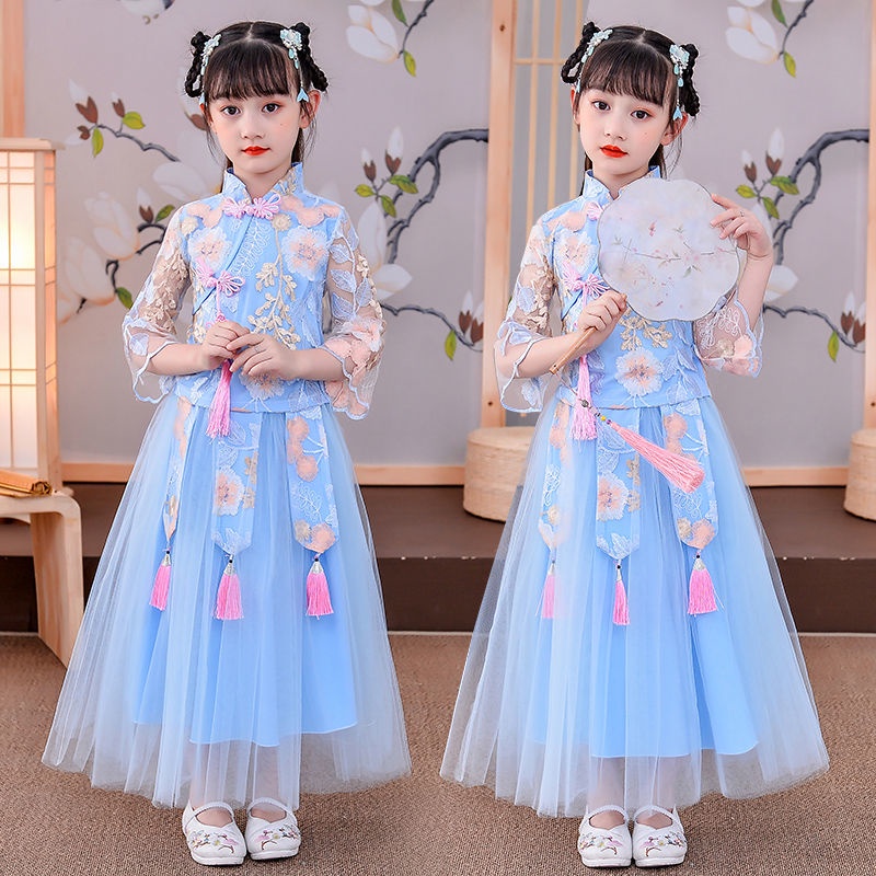 Đầm Hán Phục Phong Cách Trung Hoa Thời Trang Mùa Hè 2023 Mới Cho Bé Gái