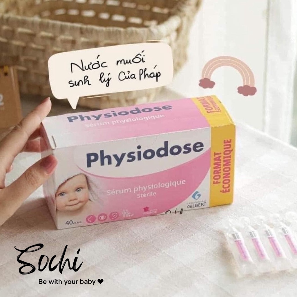 Nước muối sinh lý hồng Gifrer/Physiodone (Pháp) vệ sinh cho bé (40 tép) date xa