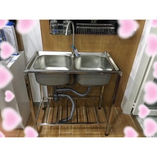 Bồn rửa bát 2 hố. Chậu rửa bát 2 hố cân đã bao gồm chân giá, 78x43x18, cao phủ bì 78cm. Miễn phí vận chuyển