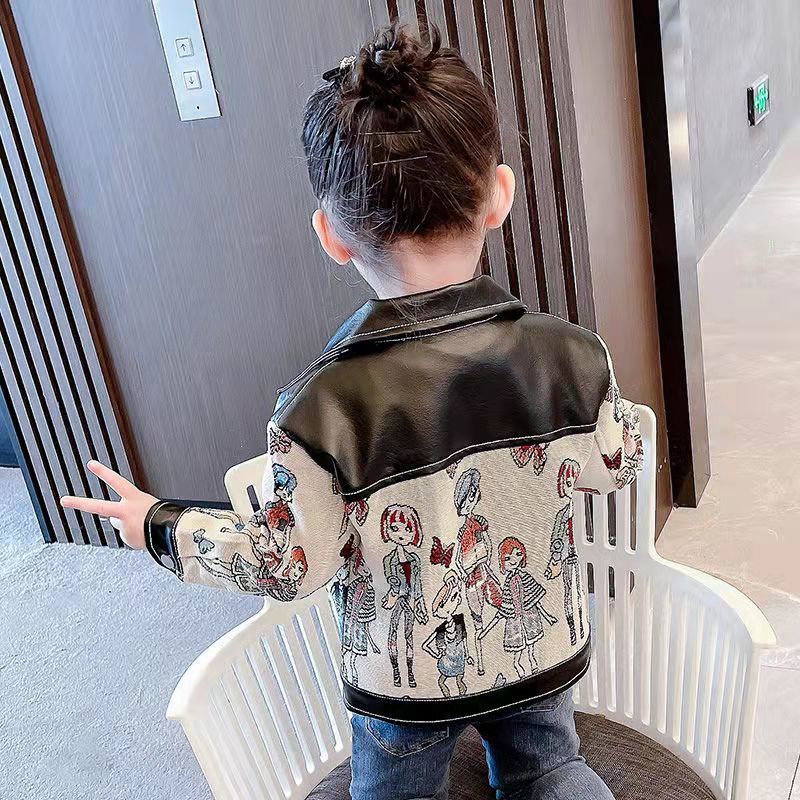 Áo Khoác Da Thời Trang Xuân Thu Cao Cấp Cho Bé Gái