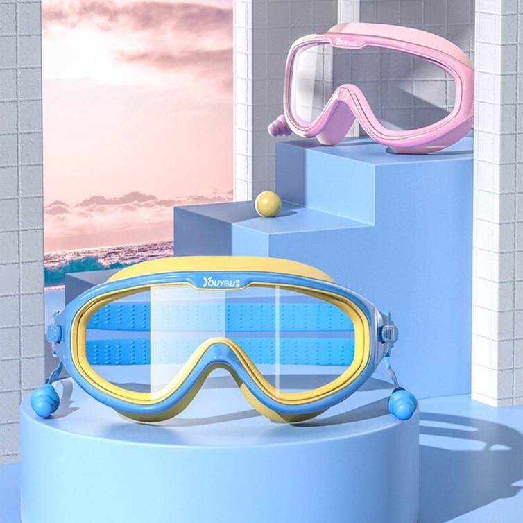 Trọn bộ KÍNH BƠI, NÓN BƠI kèm KẸP MŨI, BỊT TAI hiệu YOUYOU hình hoạt hình đáng yêu cho bé - Yuripromax