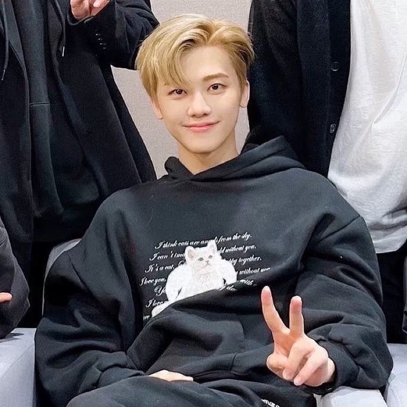 Áo hoodie brand Hàn in hình mèo Itzavibe giống Jeno & Jaemin NCT