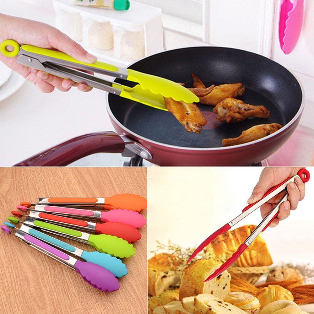 YIYU 1 Kẹp Gắp Thức Ăn Bằng Thép Không Gỉ Màu Sắc Ngẫu Nhiên