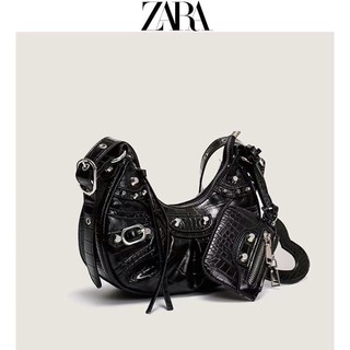 Túi đeo vai zara ba trong một đính đinh tán phối tua rua thời trang cho nữ