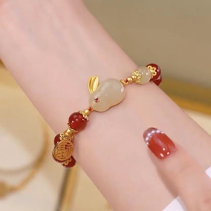 Vòng Tay Hạt Đá Ngọc Bích Màu Đen Thời Trang Cho Cặp Đôi / Bạn Bè timetunnel