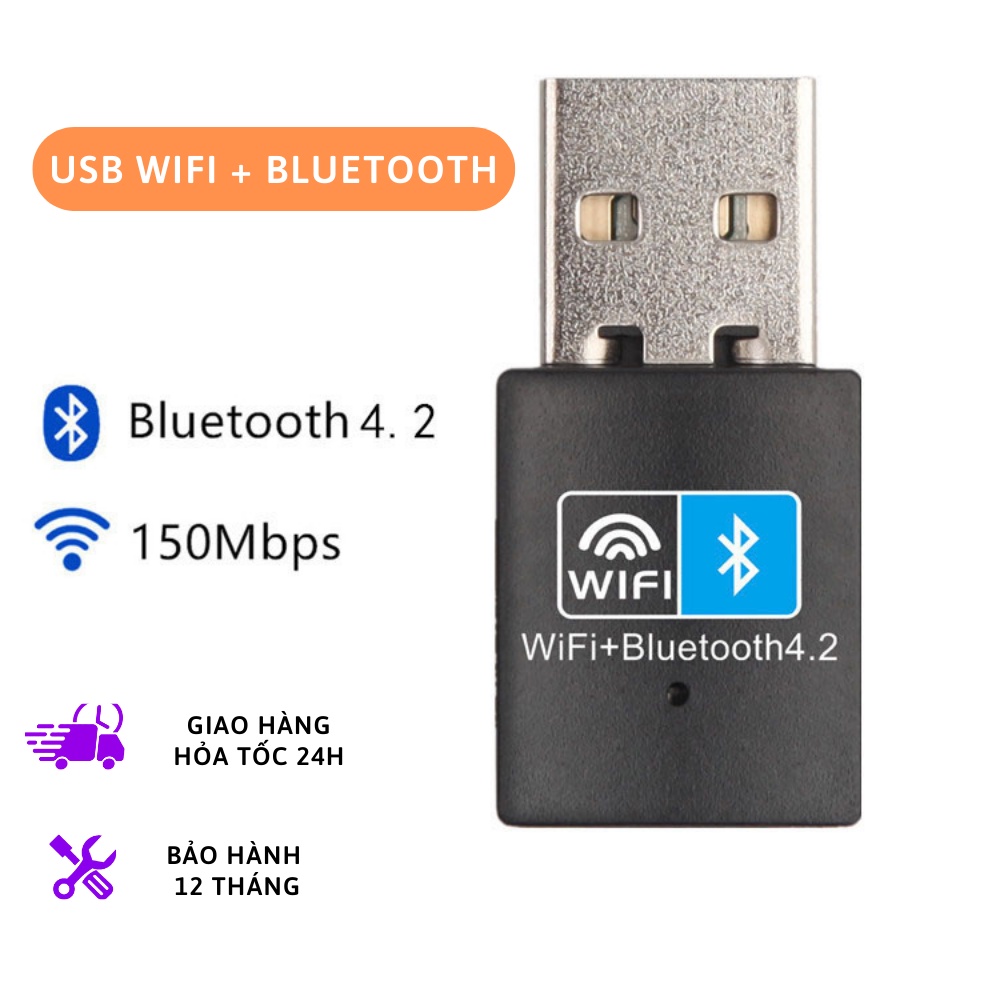 [Hỏa Tốc] USB WiFi + BLUETOOTH  , đầu thu wifi cho pc laptop card mạng wifi bluetooth