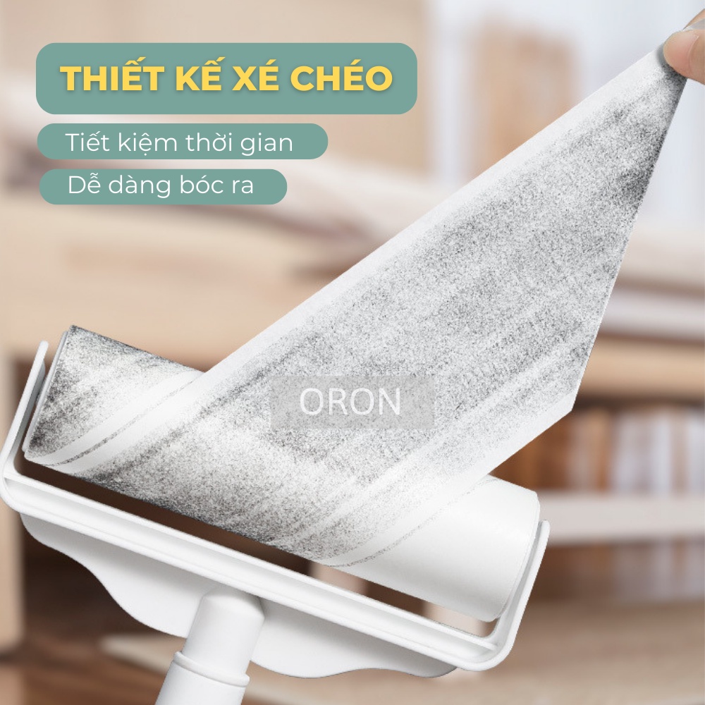 Cây lăn bụi 24cm cán dài, cây lăn bụi quần áo sàn nhà rèm cửa Oron