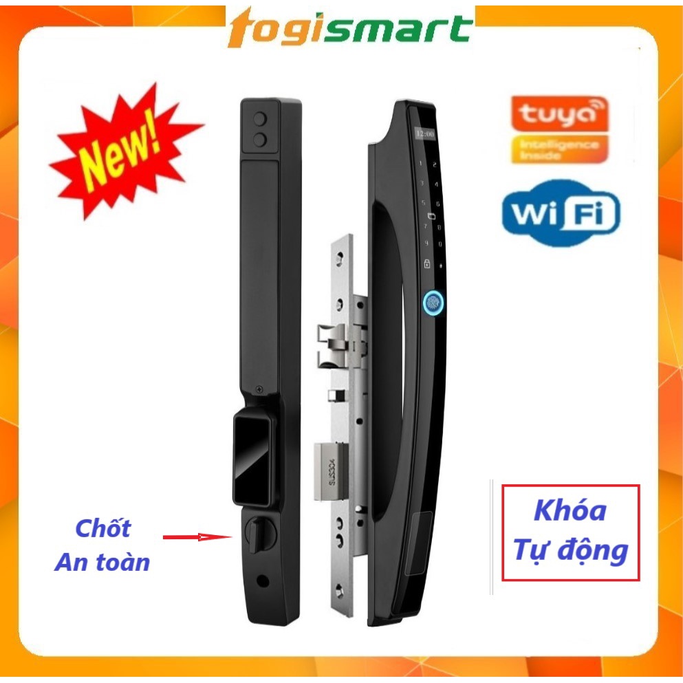 Khóa cửa vân tay tự động, Wifi, cửa nhôm xingfa, gỗ, sắt...