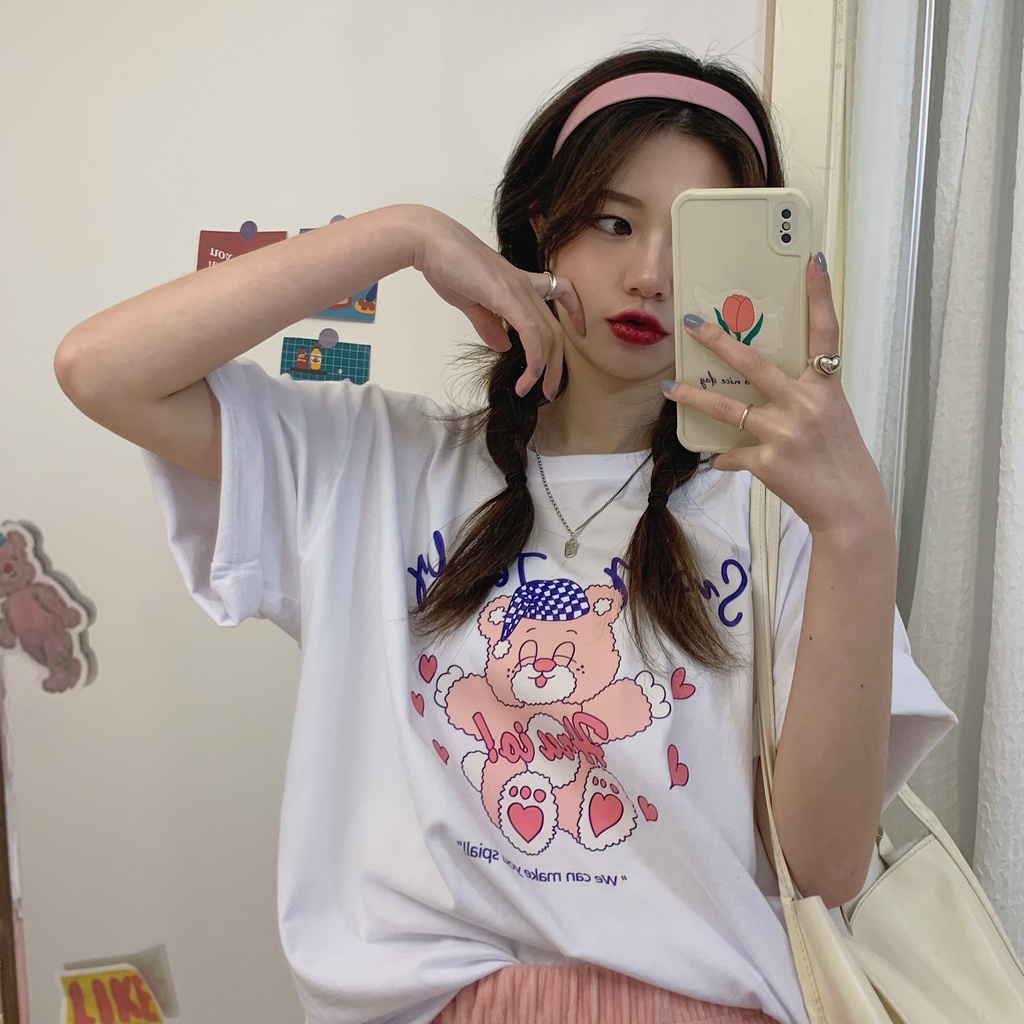 NRVP Áo Thun Unisex Mùa Hè Dáng Suông Tay Cộc Phong Cách Hàn Quốc Cho Nam Nữ