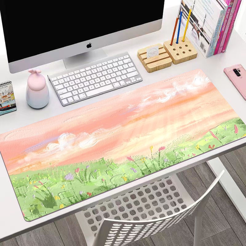 Tấm Lót Chuột Và Bàn Phím Máy Tính Chống Trượt Thiết Kế Đơn Giản Dễ Thương