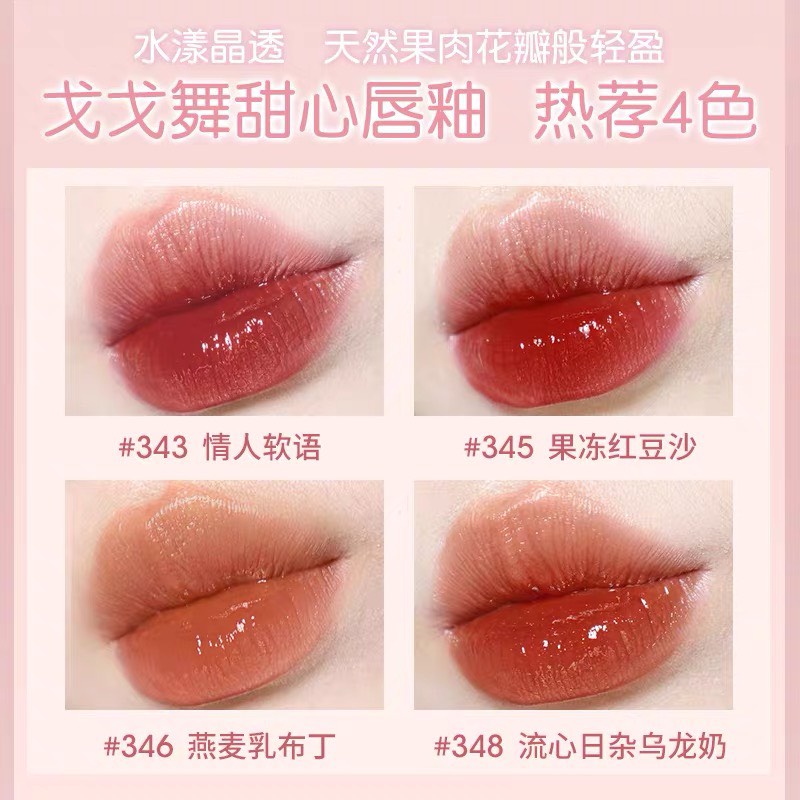 Son kem bóng trái tim Gogo Tales mềm môi Lucky Baby Pink Rippling Water Gogotales Lip Gloss GT340