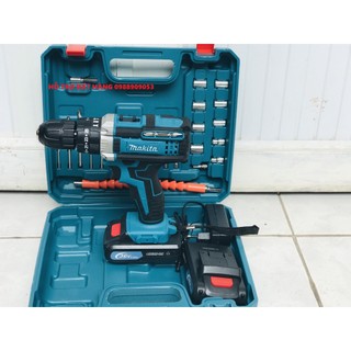 [ LOẠI TỐT ] MÁY KHOAN PIN MAKITA 36V PIN CHUẨN 5 CELL - CÓ BÚA KHOAN TƯỜNG-TẶNG KÈM BỘ PHỤ KIỆN 24 MÓN