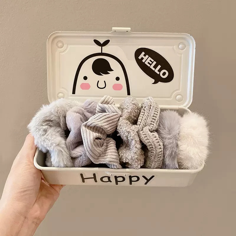 Bộ 7 Món Vòng Tóc Sang Trọng Hàn Quốc Dây Cao Su Mới Cho Nữ