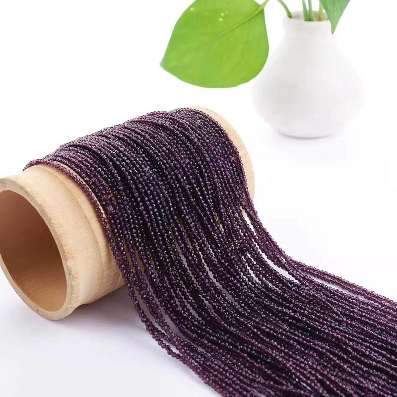 Dark purple personalized ornament 3mm spinel semi-finished beads material crystal beads necklace long chain accessories