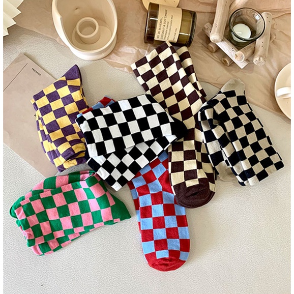 Vớ Thể Thao Chất Liệu Cotton Thoáng Khí Họa Tiết Kẻ Sọc Màu Xanh Lá Cây INS Klein Cho